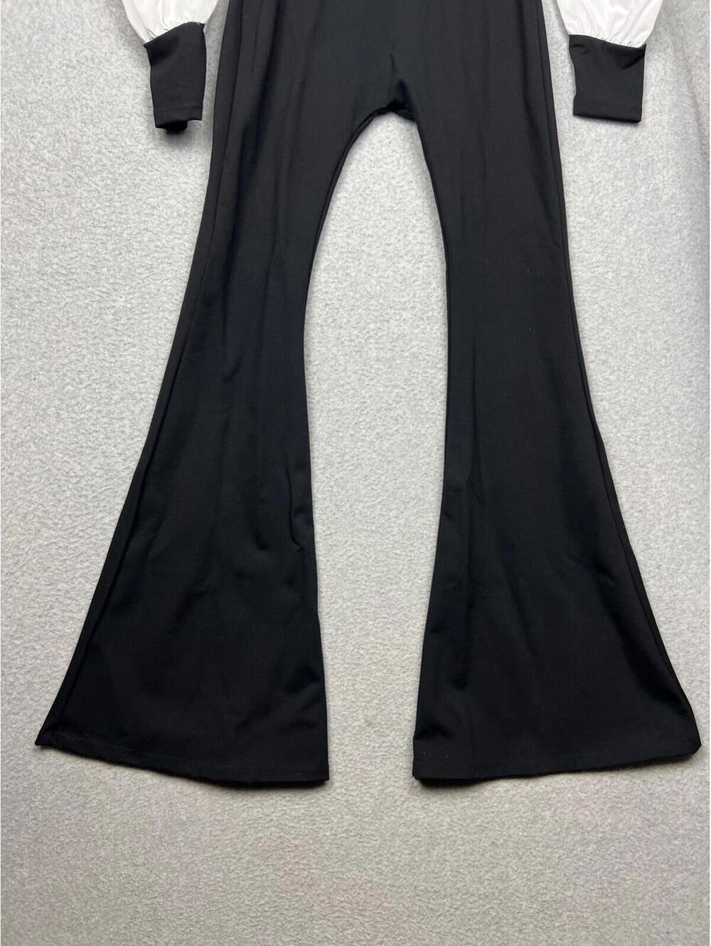 Retro Y2k 90's CariÑo Santo Flare Leg Jumpsuit Bodysuit Sz S Minimalist Simple - Picture 5 of 16